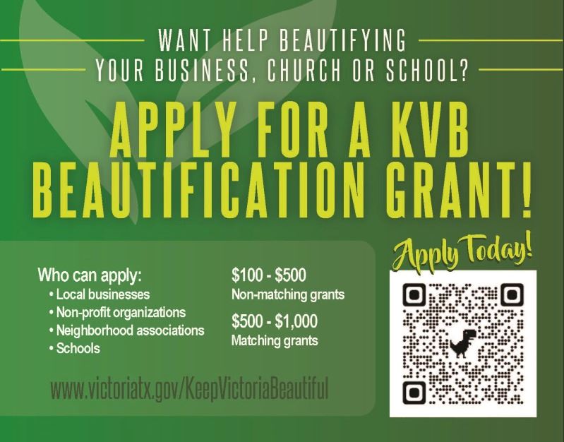 Apply for a KVB Beautification Grant, Click here for more information.