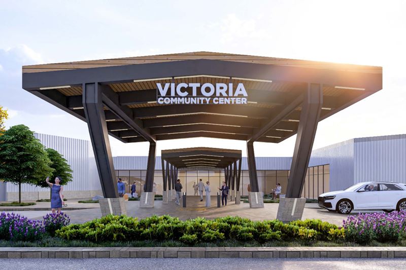 Exterior view of remodeled Victoria Community Center
