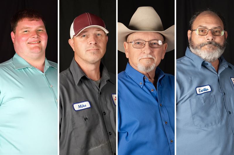 Side by side headshots of four men