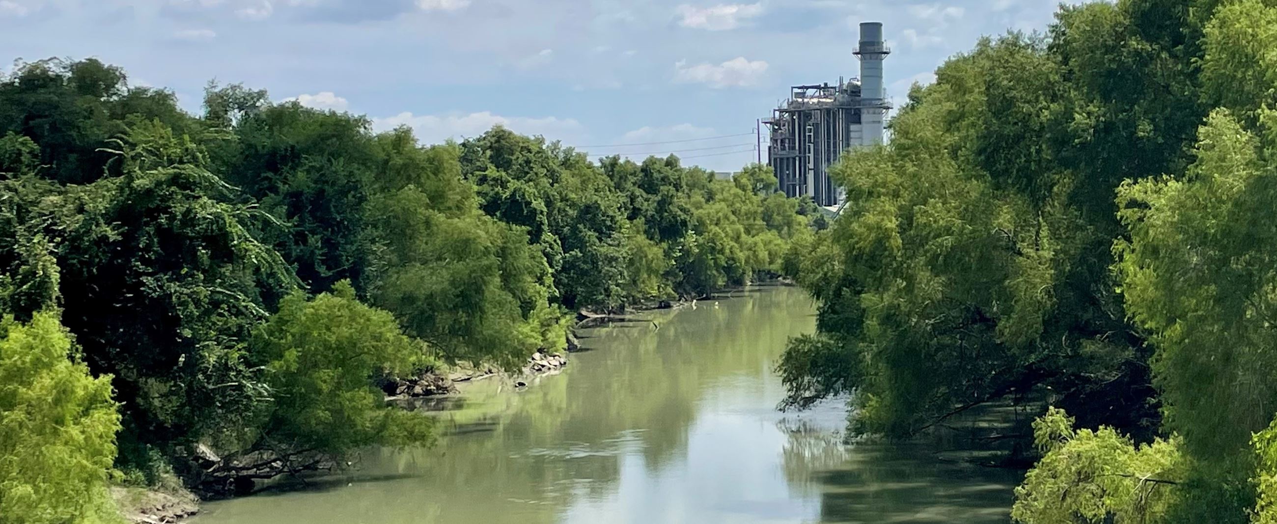 Overlooking the Guadalupe River on the Moody Street Bridge