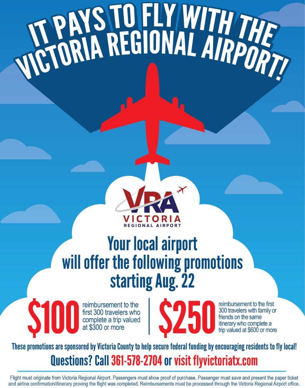 $100 to the first 300 travelers with $300 trip. $250 to the first 300 groups with $600 trip.