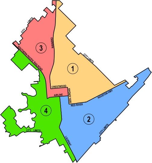 Map showing the four areas of disposal are located. Area 1 is the North East section of the city, Ar…