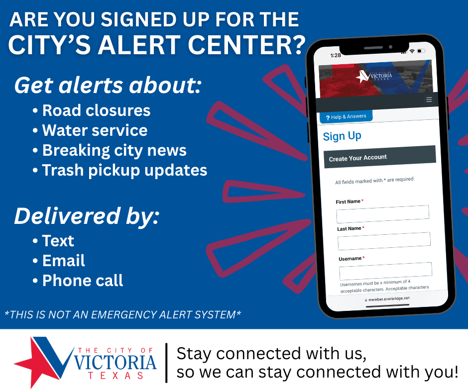 Are you signed up for the City's Alert Center? Road closures, water service, breaking news, etc.