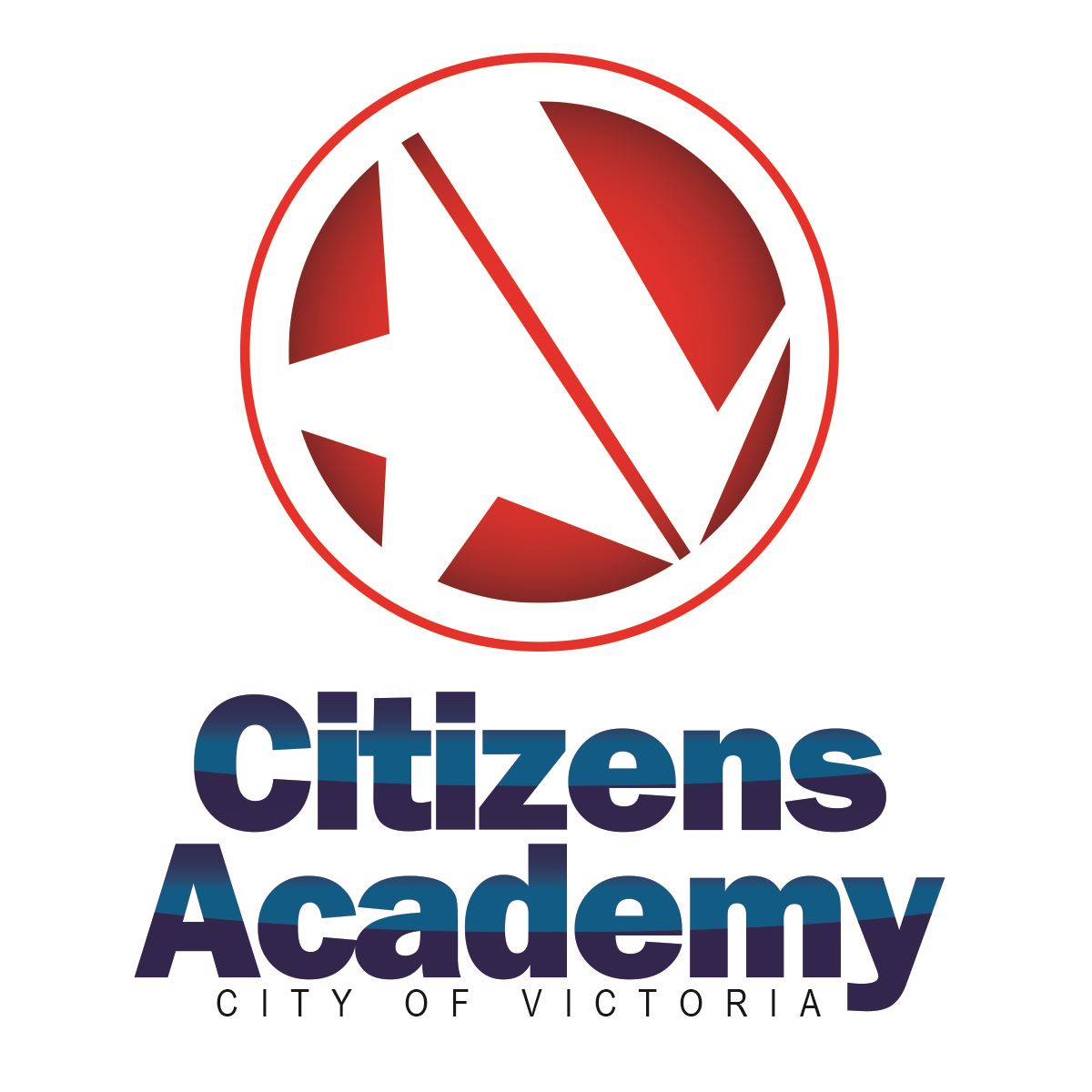 Citizens Academy logo featuring Victoria letter-V-star from City logo