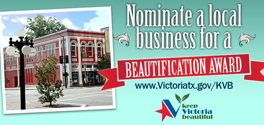 Keep Victoria Beautiful nominate a local business red building on turquoise background
